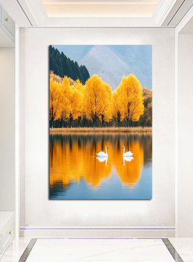 现代简约风景挂画黄金满地办公室装饰挂画卧室走廊过道墙壁自贴画