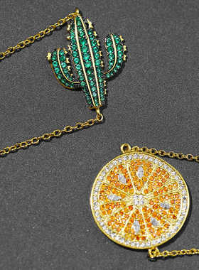 满钻七夕项链纯银低奢5A锆石女