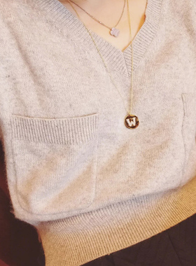 欧美情侣字母项链女潮小众设计感