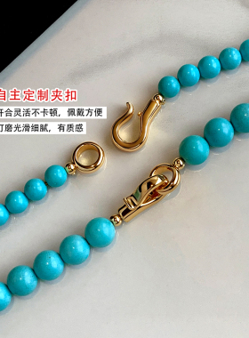 睡美人绿松石项链女圆珠手工串珠
