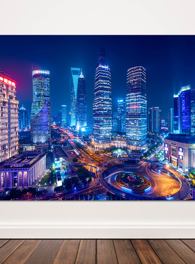 东方明珠塔名胜古迹上海风景画