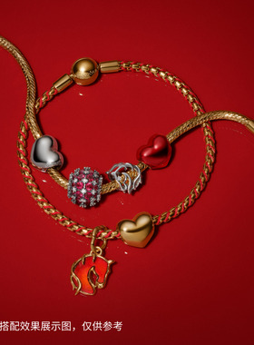 [新品]Pandora潘多拉红色编绳蛇骨手链蛇骨链条交织设计个性精致