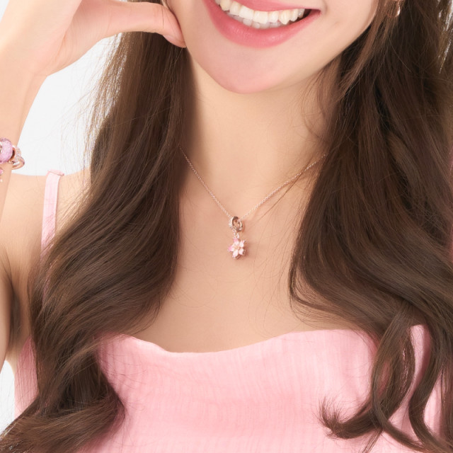 Pandora Light Luxury Necklace Set Sakura Fei Dancing Spring