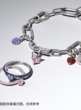 [新品]Pandora潘多拉蓝色心形戒指紫色红色经典心形设计