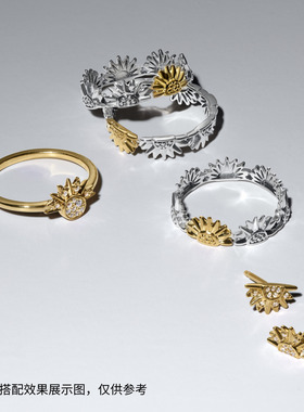 [新品]Pandora潘多拉向日葵双色戒指向阳花光芒闪耀日常百搭礼物