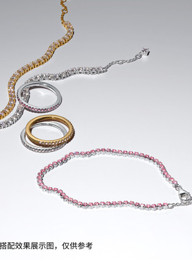 [新品]Pandora潘多拉粉色小号网球手链闪耀简约可叠戴时尚礼物