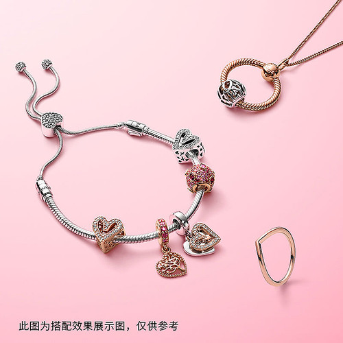 Pandora潘多拉心愿闪烁戒指玫瑰金色V形许愿骨时尚礼物 - 图2