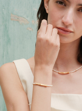 森吾《金竹引》竹节珍珠手链