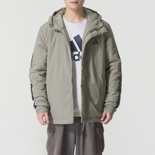 阿迪达斯连帽棉服男装秋季新款保暖运动棉衣加厚棉袄男士防风外套 - 图1