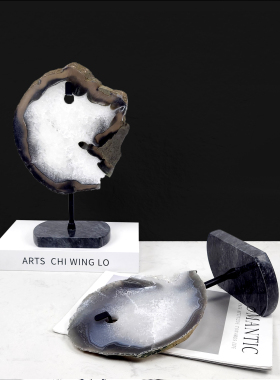 法式轻奢玛瑙石摆件侘寂风