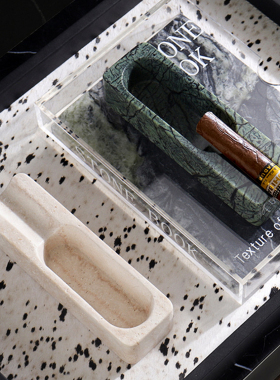 法式几何大理石雪茄烟灰缸