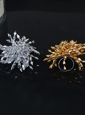 重工手工水晶花朵INS朋克未来感名媛气质甜美夸张辣妹INS戒指视频