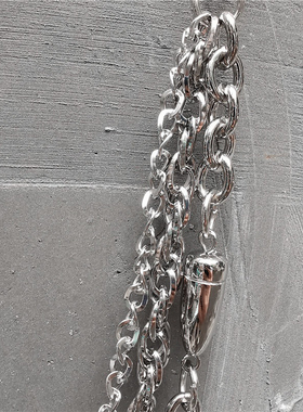 夸张朋克风嘻哈暗黑街舞高街美式子弹头多层裤链重工金属演出男女