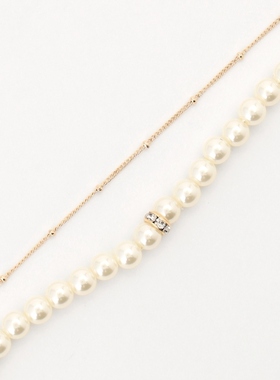 ANY SIS温柔精美设计感双连珍珠风格链条项链女ONWARD