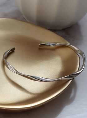 Tiaclasse精美时尚设计女士开口手镯金色银色2023年日系轻奢