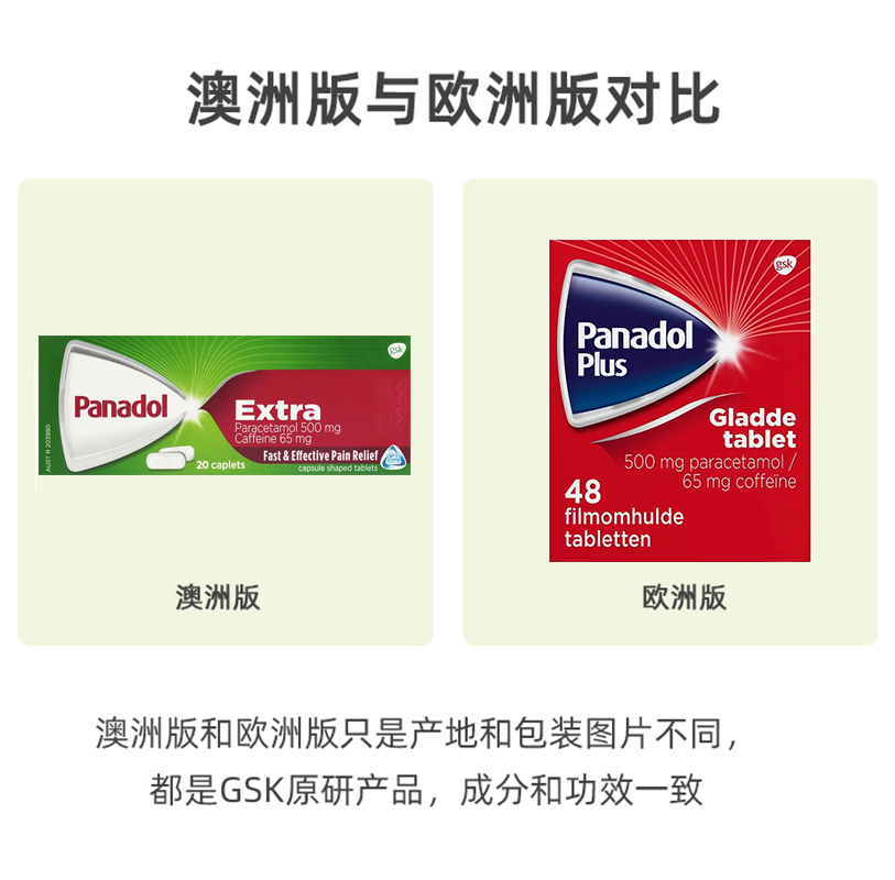 Panadol Plus必理痛 加强款 缓解疼痛和发烧 GSK进口24粒 - 图1