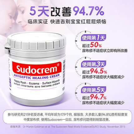 sudocrem屁屁膏新生婴儿屁屁霜乐防红屁股pp宝宝护臀膏港版125g