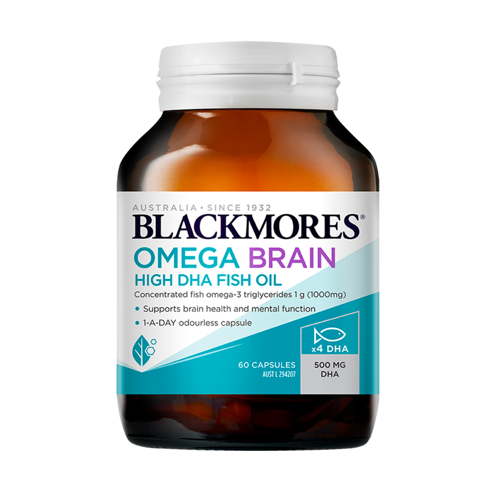 BLACKMORES澳佳宝深海脑铂金DHA鱼油omega3软胶囊保健品4倍高浓度