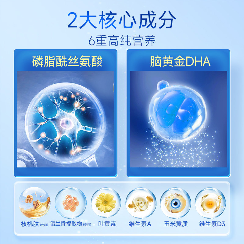 SorLife诗丽芙DHA藻油软胶囊补脑增强记忆力神经酸鱼油学生青少年