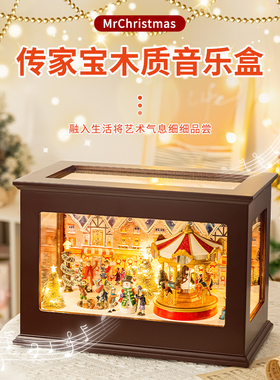 正品美国圣诞先生礼物音乐盒老婆