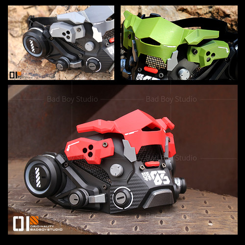 赛博朋克面罩科幻机械机甲机能风半脸防毒面具cos科技感面具道具 - 图0