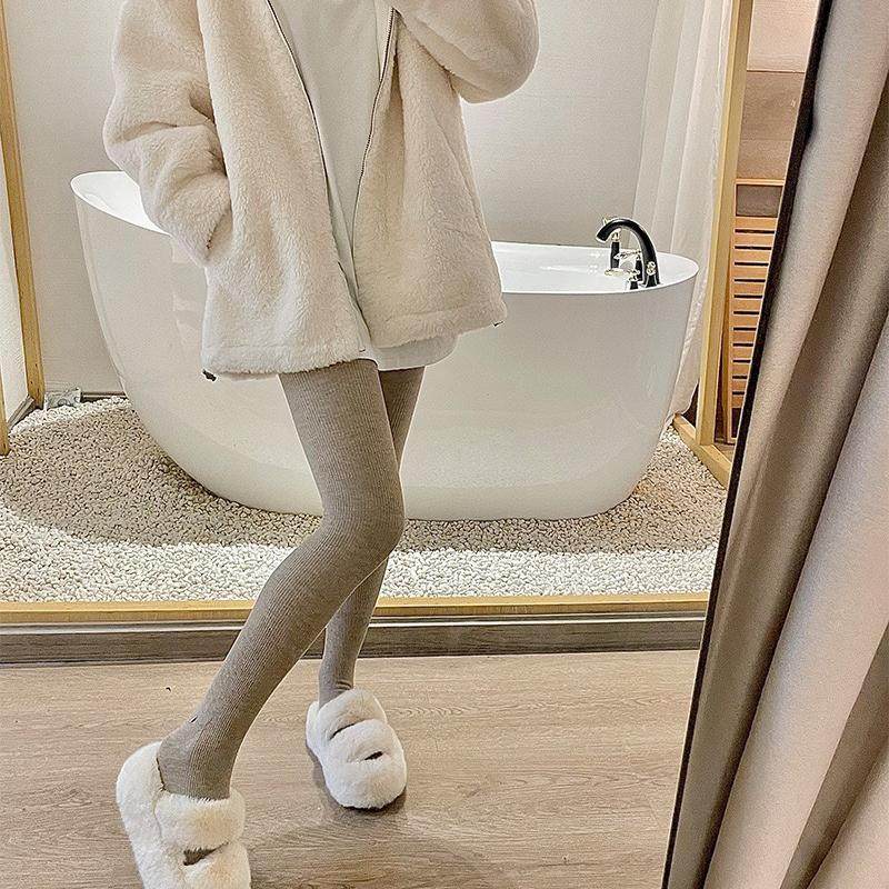 秋冬季细条羊毛自发热加绒打底裤安可拉红色棉质保暖显瘦连裤袜女,淘宝优惠券,粉丝福利购,淘宝优惠卷