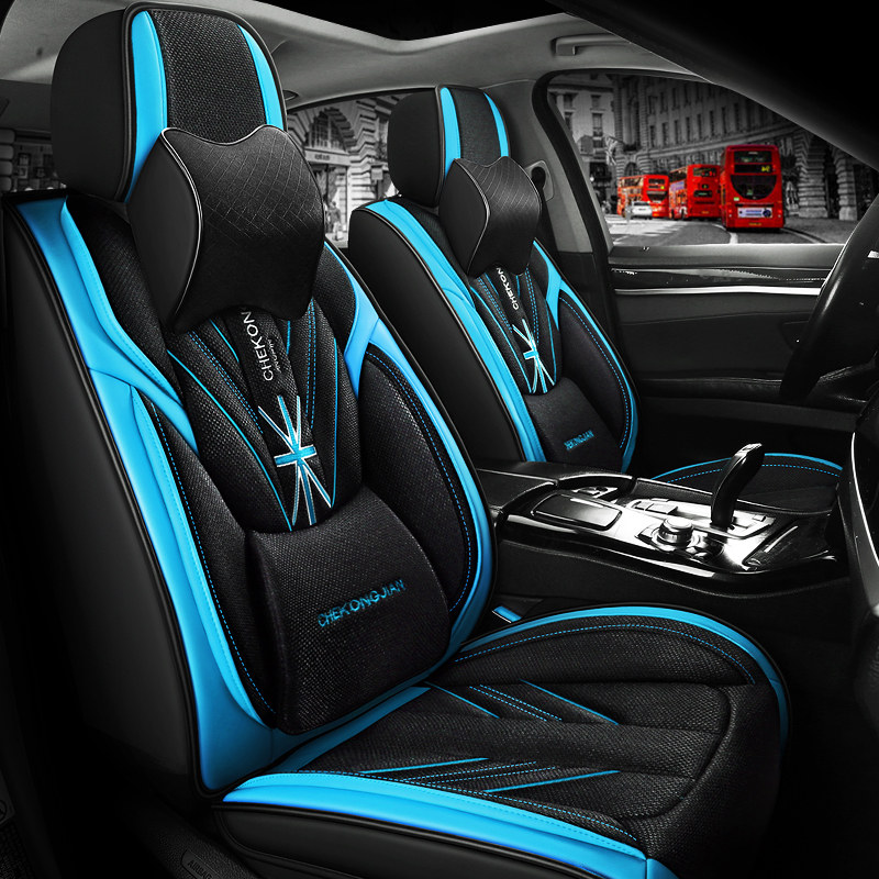个性米字旗座套运动活力款汽车坐垫四季通用全包围透气亚麻座位套,淘宝优惠券,粉丝福利购,淘宝优惠卷