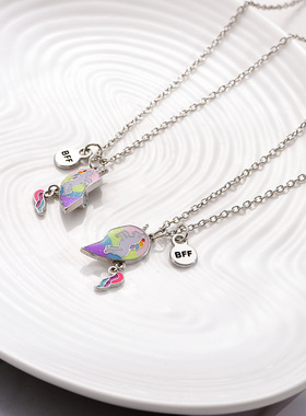 爱心独角兽好朋友闺蜜项链手绳