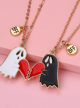 黑白幽灵情侣项链磁吸吊坠