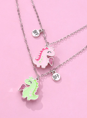 十字链二人款闺蜜项链拼接吊坠