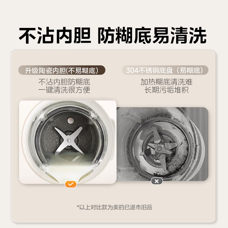 美的豆浆机破壁机家用全自动小型迷你1人2人免煮2024新款官方旗舰