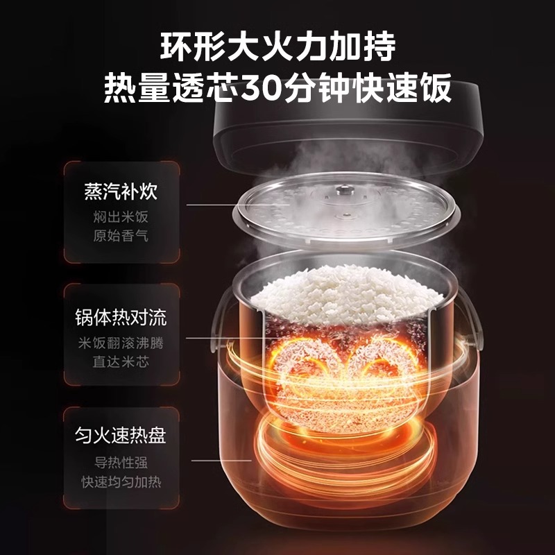 美的电饭煲家用饭煲5L升智能多功能大容量煮饭锅4一8人电饭锅官方