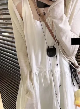 项链毛衣极简法凹造型月牙包多种设计感麂皮绒双层穿搭钢珠戴迷你