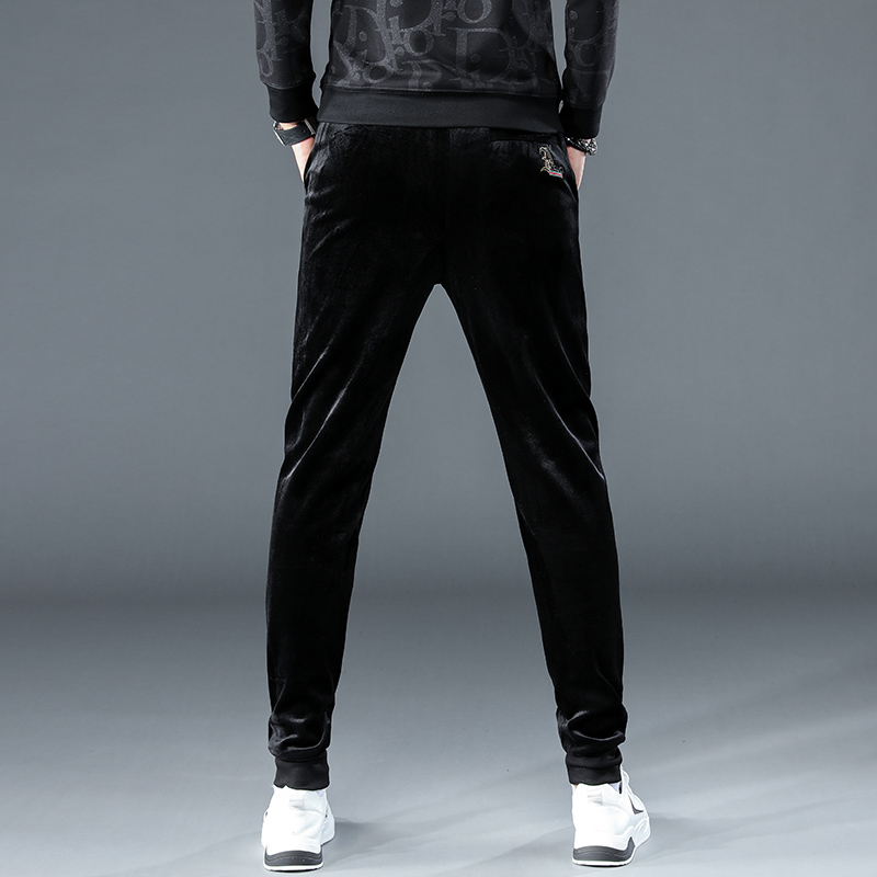 金丝绒男潮流加绒加厚灯芯绒休闲裤 巨索休闲裤