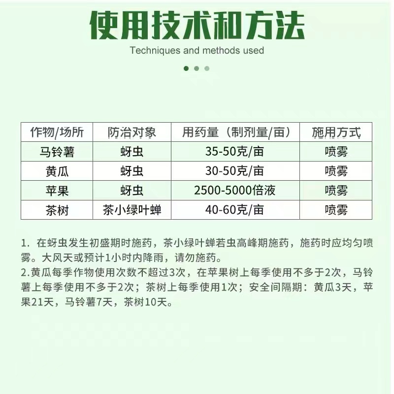 日本石原隆施氟啶虫酰胺黄瓜花卉草莓蚜虫白粉虱绿叶蝉农药杀虫剂 - 图2