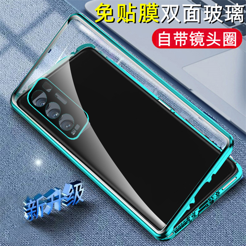 opporeno5pro+手机壳reno5pro+双面玻璃5g镜头全包超薄防摔OPPO reno5pro+钢化保护壳套十新款外壳防爆网红款-图0