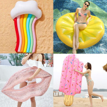 Brigade Pat Photography Props Sea View Photo Swimming Pool Water Inflatable Mattress Lemon Ice Cream Rainbow Cloud Adult Flick