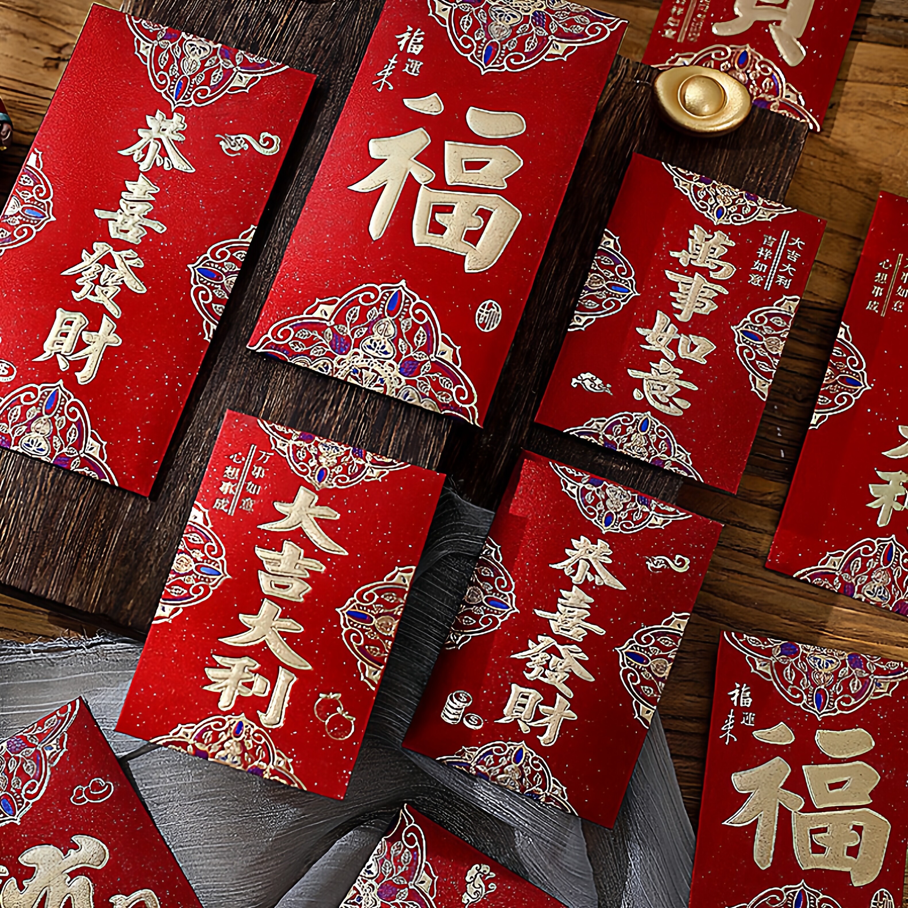 WW鎏金红包过年利是封千元红包新年压岁红包大号个性3D加厚红包袋