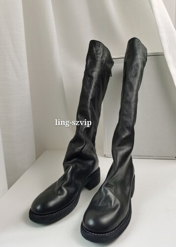 折扣清手工鞋guidi 7910z马皮长靴 后拉链水洗做旧马丁靴高筒 - 图0