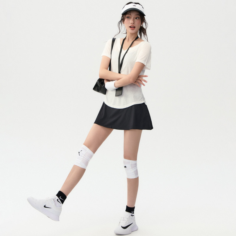 瑜伽服短袖女新款速干运动t恤普拉提训练健身网球羽毛球上衣套装,淘宝优惠券,粉丝福利购,淘宝优惠卷