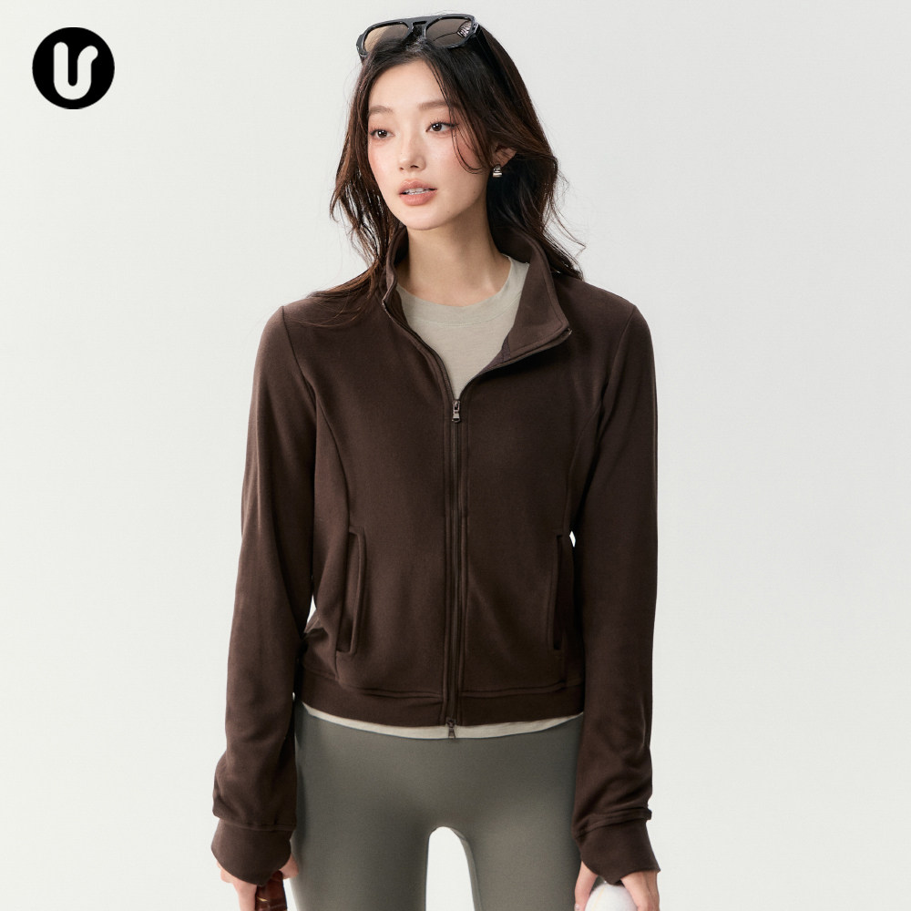 瑜伽外套女秋冬加绒高领运动长袖户外跑步防风保暖健身服上衣套装,淘宝优惠券,粉丝福利购,淘宝优惠卷