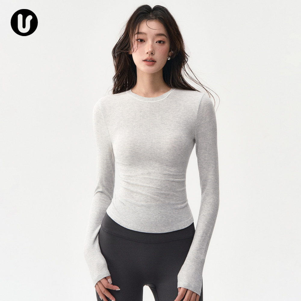 瑜伽服长袖女秋冬新款普拉提训练服运动上衣户外跑步修身健身T恤,淘宝优惠券,粉丝福利购,淘宝优惠卷