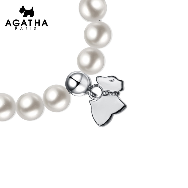 agatha瑷嘉莎珍珠女夏ins小众手链 agatha海外手链