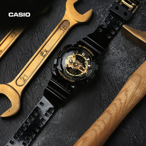 卡西欧旗舰店GA-110GB手表男学生初高中黑金官方官网正品gshock - 图1