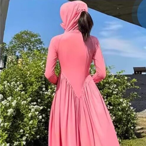 防晒衣女装轻薄透气户外连衣裙外套夏季超长款全身收腰显瘦防晒裙 - 图1