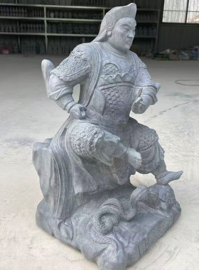 青石雕真武大帝玄武神像供奉