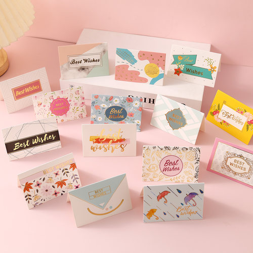 节日通用迷你感谢生日贺卡情人节可爱卡通祝福鲜花店小卡片带信封 - 图2