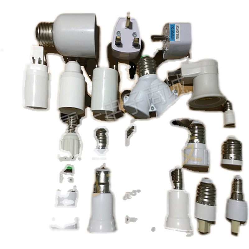 E27转B22 E14螺口卡口转换灯头灯泡加长底座插头扩展一分二三五六 - 图2