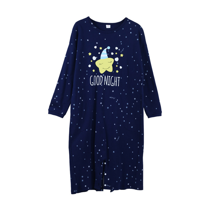 甜美可爱宽松中长款两穿连体睡裙 耶蒂睡裙