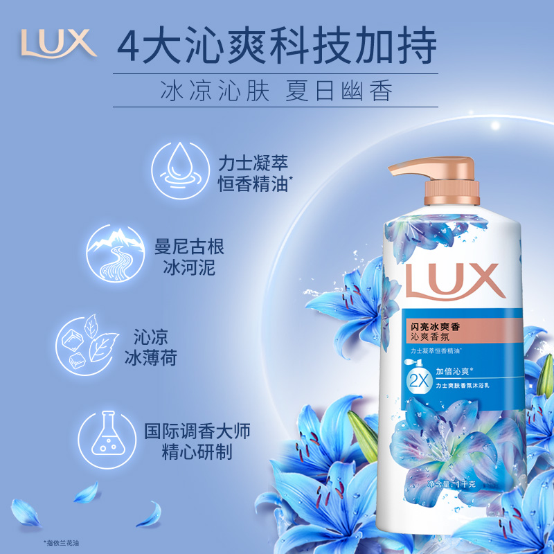 力士清凉薄荷沐浴露液乳持久留香闪亮冰爽男女士沫淋浴正品牌官方